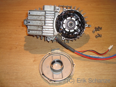 geöffneter Motor