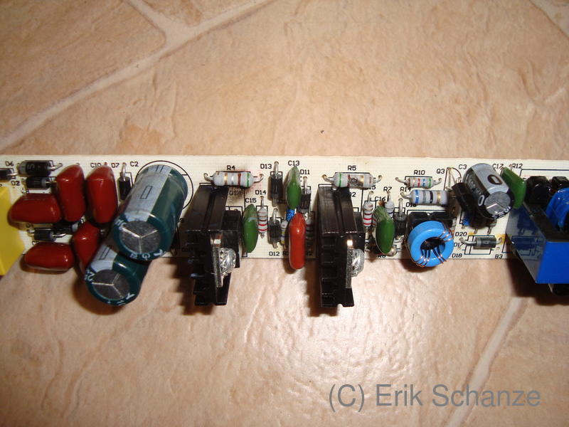 Brandspuren auf der defekten Leiterplatte