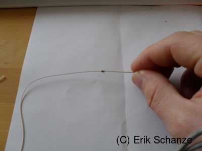 Schnur ist fertig zum Einziehen