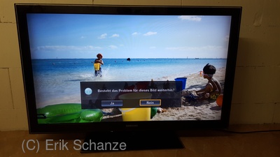 Fernseher von vorn, funktioniert wieder