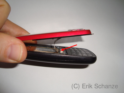 Detail Kabel zwischen den Gerätehälften