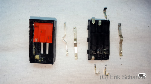 Nahaufnahme Schalterteile